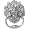 Lion Head Knocker with Screws, Large Silver Lion for Front Doors & Main Porches Accessories(1pcs)