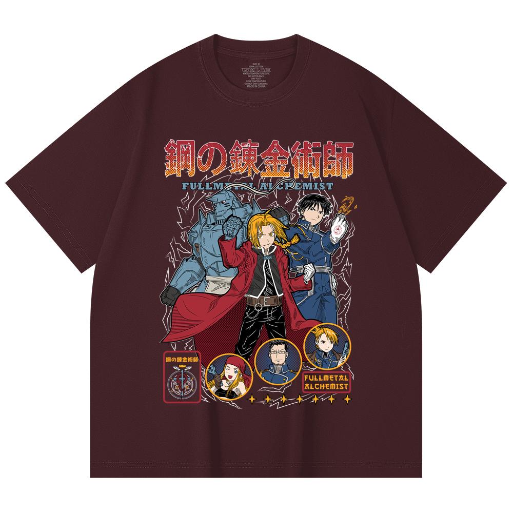 

230 Gsm 100% Cotton Fullmetal Alchemist V2 Print Unisex Heavy Cotton T Shirt 2XL