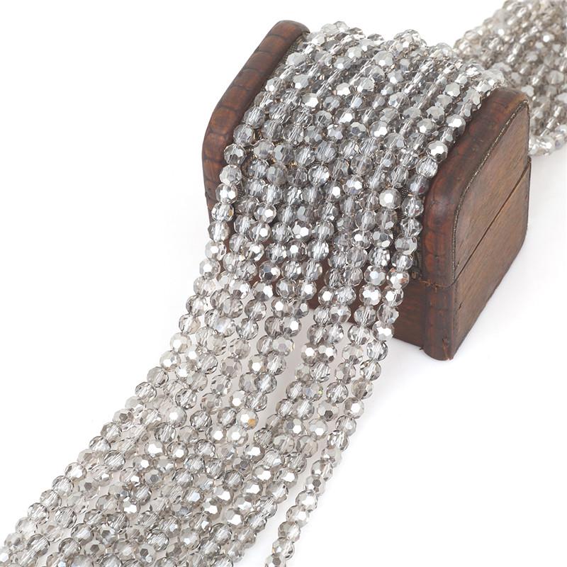 100Pcs Glass Balll Beads Rondelle Faceted Crystal Beads for DIY Jewelry Necklace Bracelet