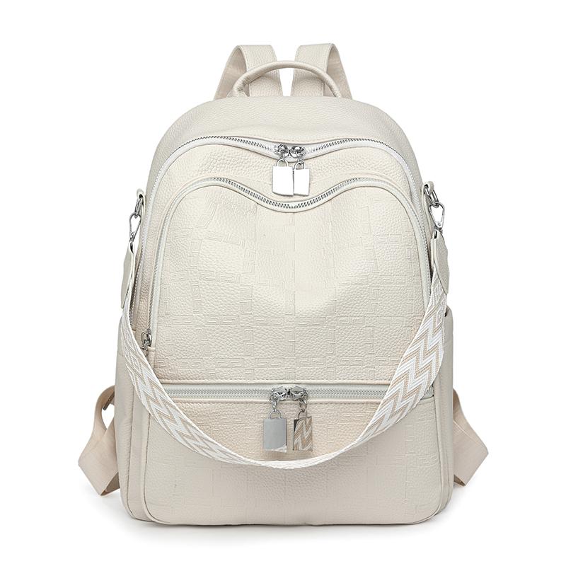 Women's PU Backpack Outdoor Travel Large Capacity Backpack Multi-function Shoulder Bag