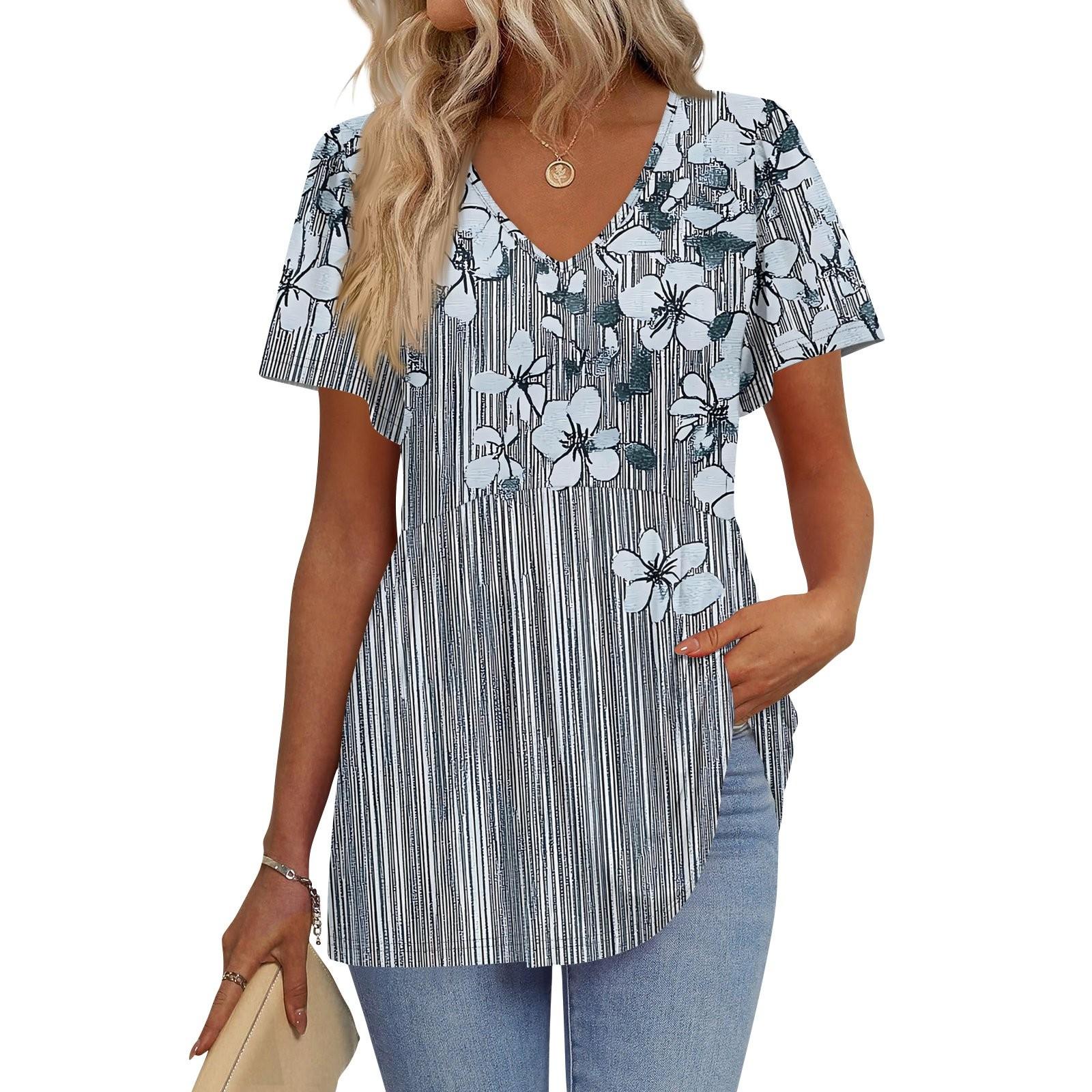 

Жіночі сорочки з короткими рукавами-рюшами, повсякденні вбрання, трендова футболка-топ S