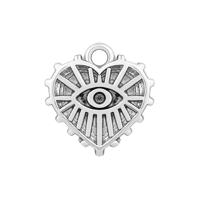 

Vintage Stainless Steel Charms Gothic Devil Eyes Moon Star Heart Pendants Beads Earrings Necklace Jewelry DIY Making Men Woman