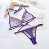 Thin Belt Thong Sheer Flower Thong Bra Set Embroidery Underwear for Women  Romantic Night
