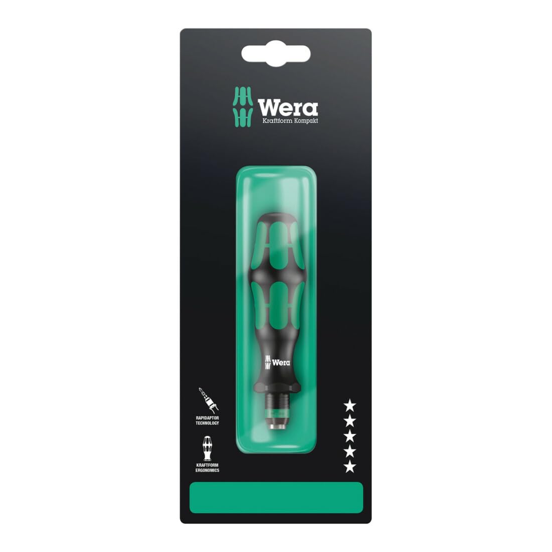 

WERA Rapidaptor Driver 119mm Overall 073540 Quick-Release Handle, 6.35mm Drive, Length,