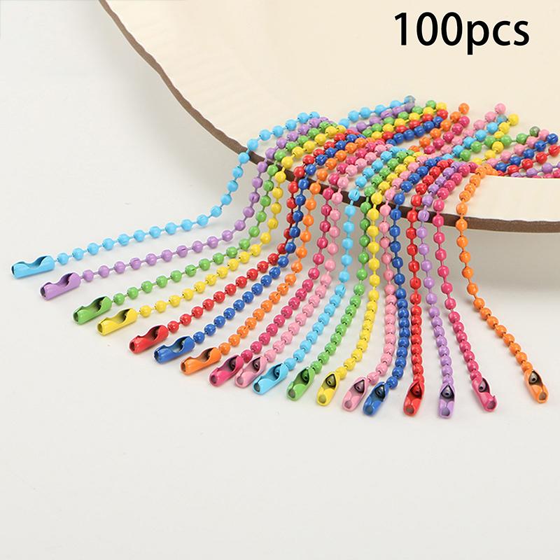 100Pcs Ball Bead Chains Fits Key Chain/Dolls/Label Hand Tag Connector For Diy Bracelet Jewelry Making Accessorise 10Cm