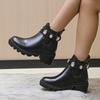 Women's Fashion Color Solid Color Ankle Boots Women's High Heel Rhinestone Chunky Heel Ankle Boots Suede Boots for Women