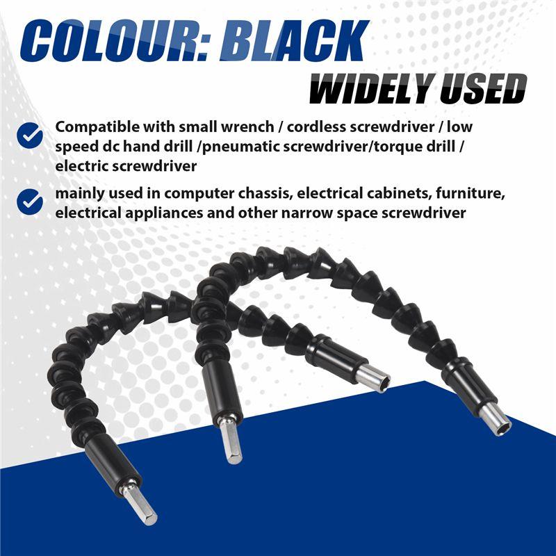 AEE2-Flexible Drill Extension Hex Shank Drill Nut Driver Bit Set, Bendable Drill Bit,Universal Socket Adapter Set
