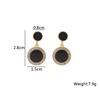 Crystal Round Black Drop Earrings for Women Double-layers Oil Dangle Earrings Bohemian Elegant Wedding Jewelry Hanging Earrings