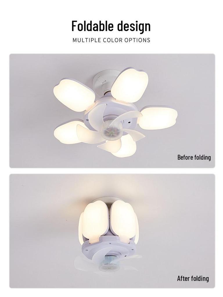 Modern LED Five-Leaf Apple Fan Light for Bedroom, Living Room, Dormitory - Dimmable Ceiling Fan
