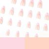24Pcs/Set Quick Nails French Style Pink Pearl Powder False Nials Sticker Wearable Waterproof Manicure Finished Nails