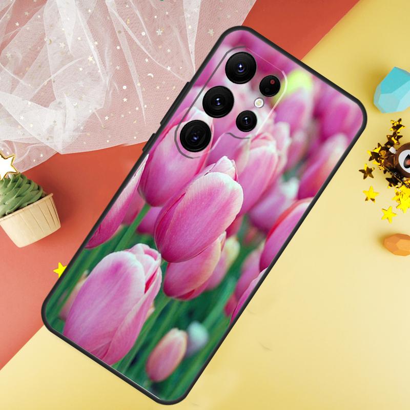 Tulip Flower Colorful Phone Case For Samsung Galaxy S26 S25 Ultra S23 FE S21 S20 S22 S24 Ultra S10 Plus Cover Coque
