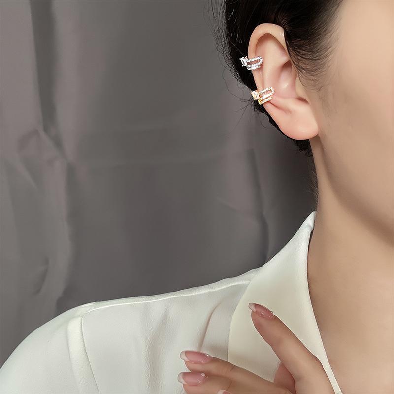 Zirconium Stone-inlaid Earbone Clip Ear Nail