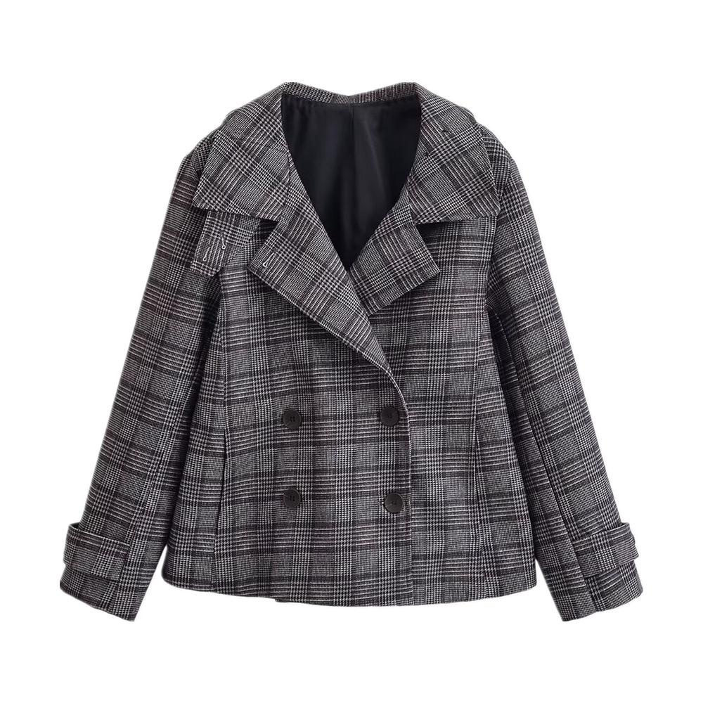 ZG Women s Retro Style Striped Double-Breasted Jacket - Autumn Casual Fashion 9232149 Small