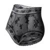 Ladies Summer Lace Camellia 10A Antibacterial Mulberry Silk Extended Crotch Ice Silk High Waist Belly Triangle Briefs