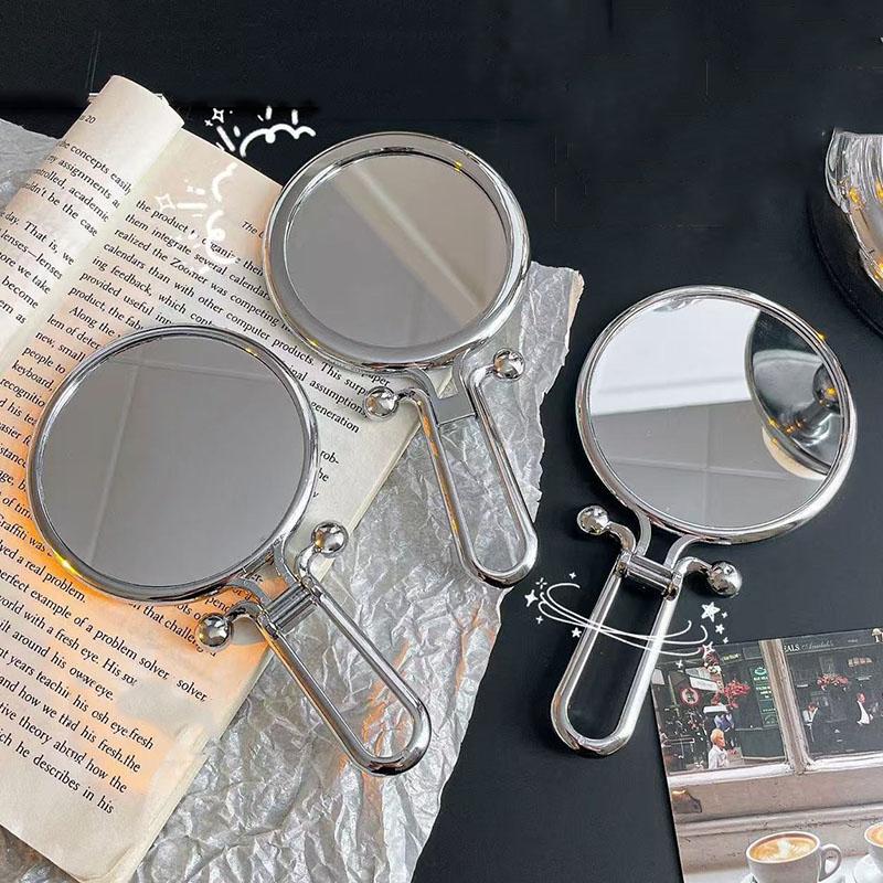 2X/5X/10X Magnification Foldable Mirror Double-Sided Portable Mirror 360° Rotation Handheld Mirror Table Standing Makeup Tool