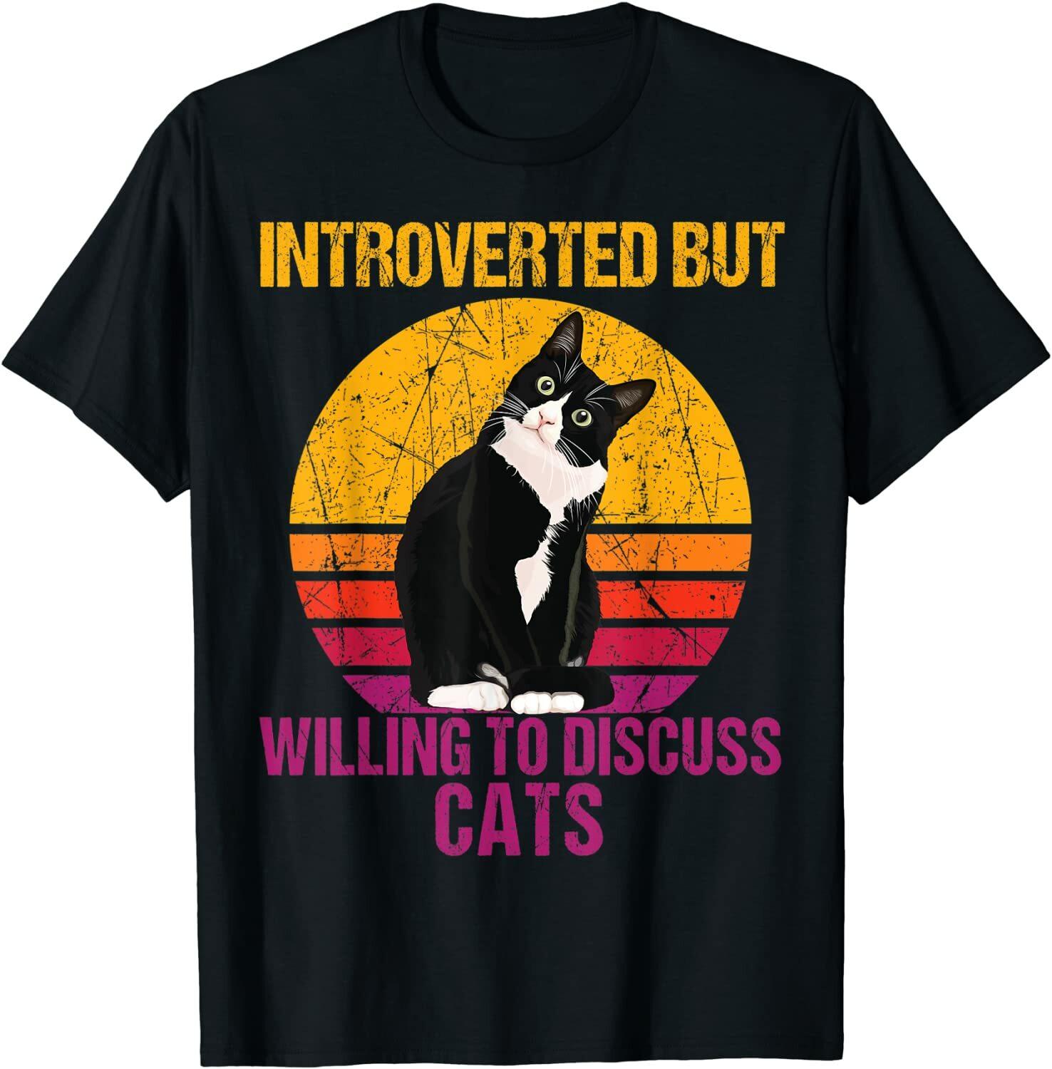 Introverted But Willing To Discuss Cats T-Shirt S разноцветный