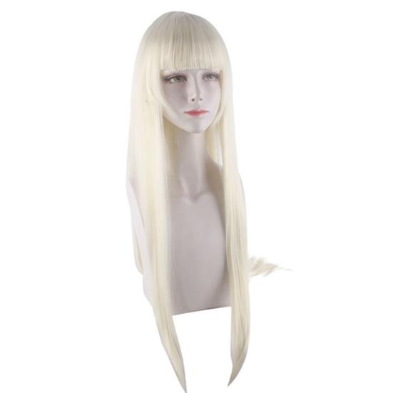 Women Long Straight Synthetic Wigs with Party Hairpiece Bangs Cosplay