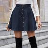 2026 Women's Solid Corduroy Half Skirt - Sweet, Fashionable, Single-Breasted Casual Wear for All Seasons