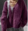 2026 Vendita Calda Primavera e Autunno Cardigan Imitazione Visone da Donna Stile Pigro Maglione Largo Giacca Maglione Lavorato a Maglia Morbido a Maniche Lunghe