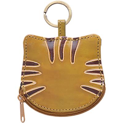 AND PACKABLE Key Cat Brown 61406 Ring/Coin Purse/Wallet, Approx. 8.6cm, Design, Tabby,