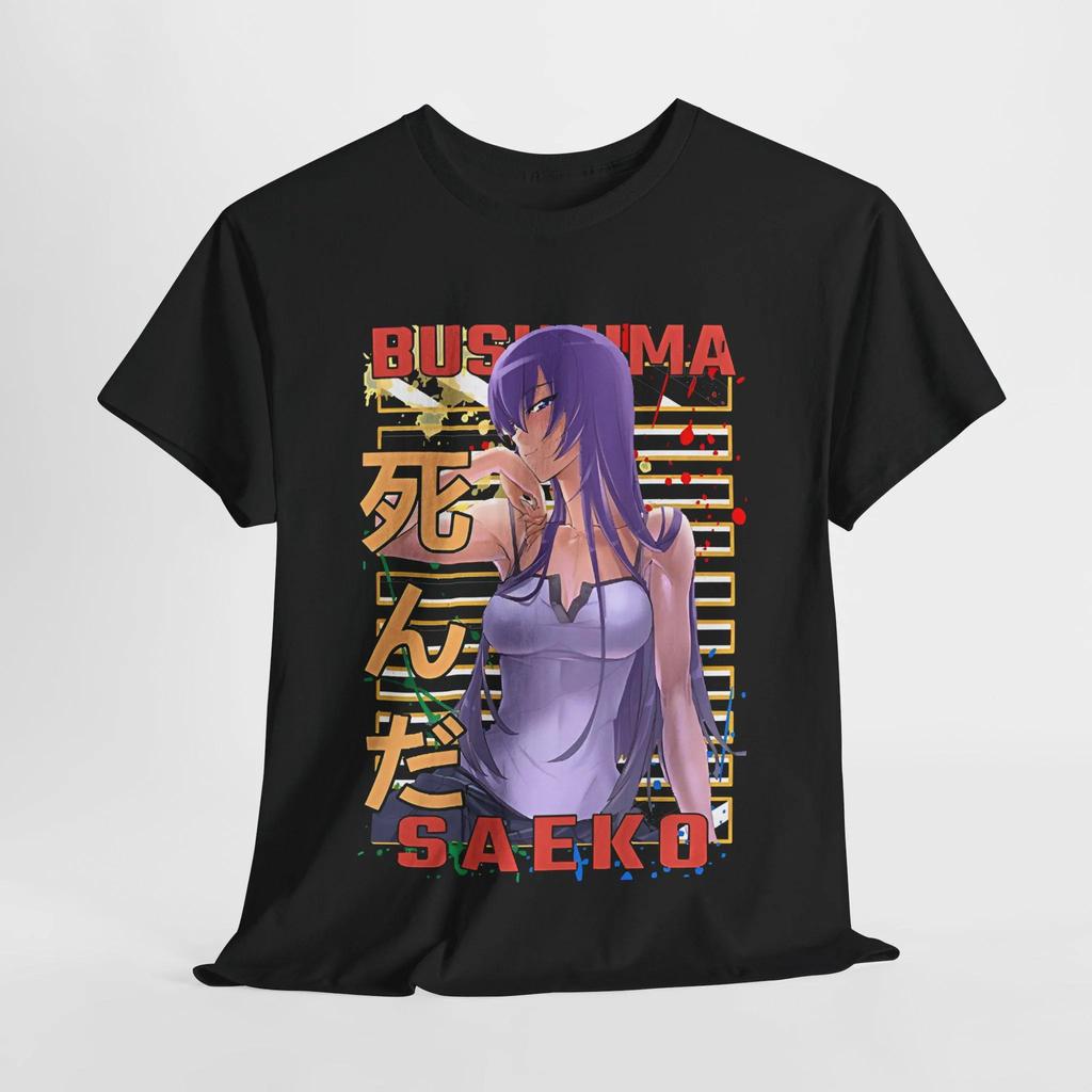 Saeko Busujima Anime Tshirt From Death High School Manga Shirt Mens and Womens Summer Cotton Loose Fashion Top