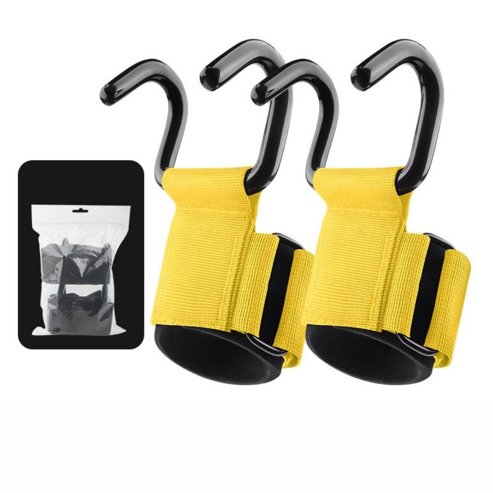 1 par de ganchos para levantamento de peso, ganchos de aço antiderrapantes, alças para levantamento de peso