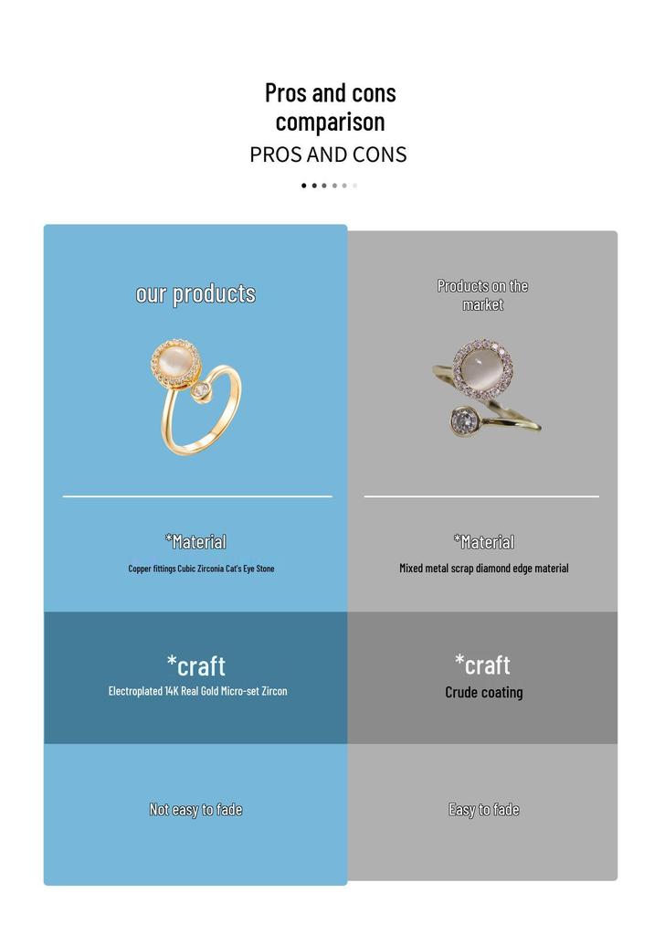 Chic Cat's Eye Rotatable Open Ring - Stylish and Versatile Index Finger Statement Jewelry