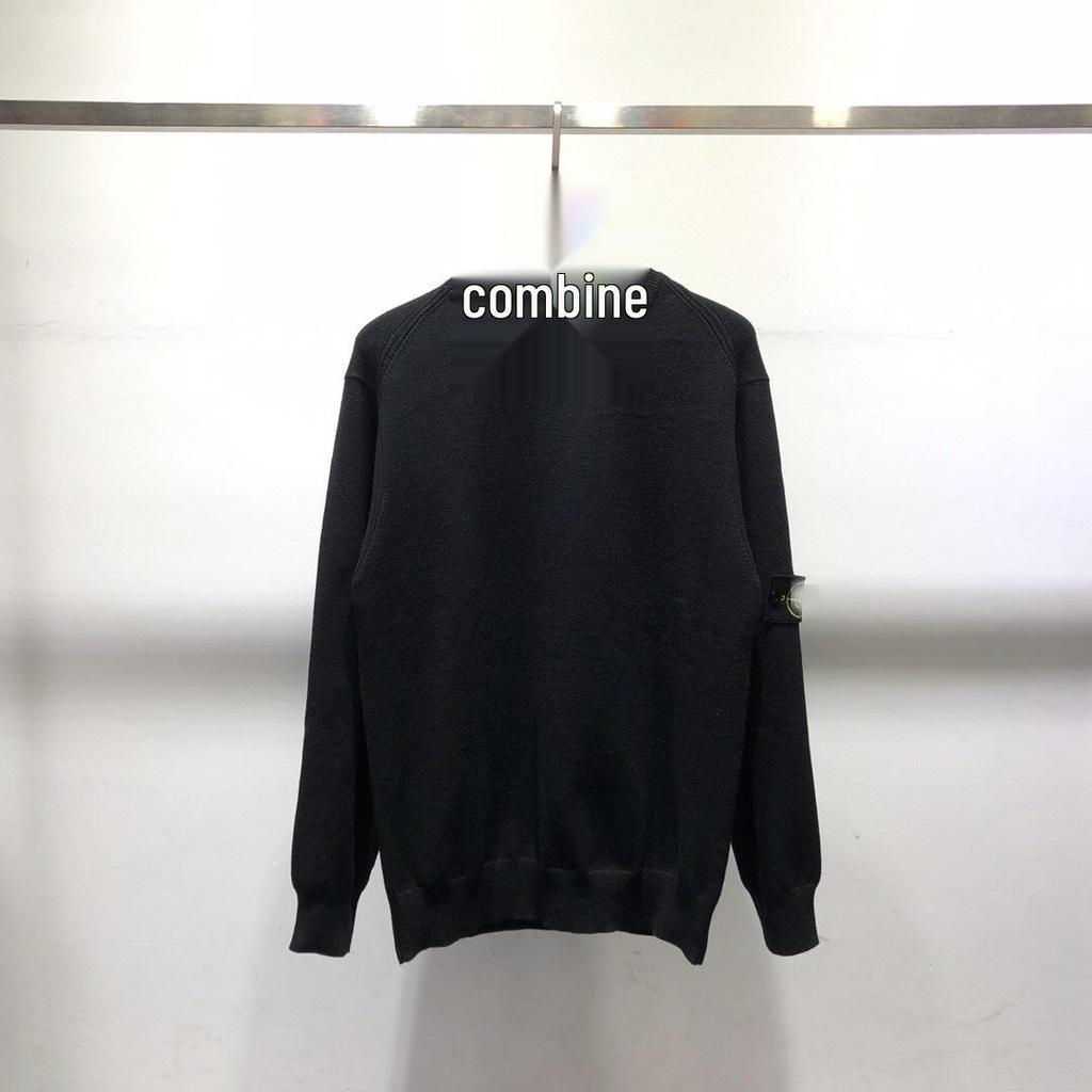 STONE ISLAND Compass Patch Round Neck Pullover Sweater