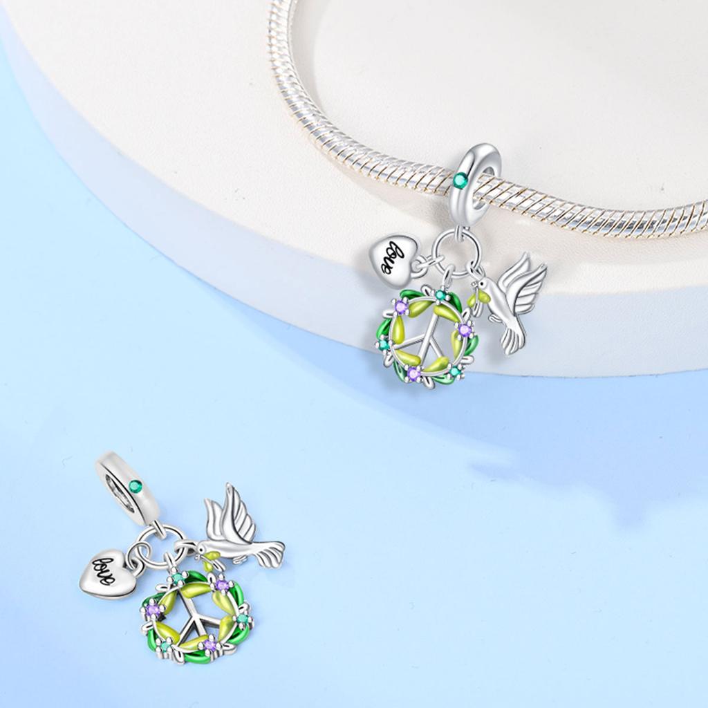 Plated 925 Silver Youth Angel of Peace Charms Fit 925 Charms Bracelet Beads Jewelry Gifts for Women