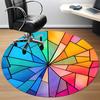 1pc Stained Glass Spectrum Office Round Area Rug, Indoor Mat Suitable ForOffice, Under Office Chairs Bedroom Living Room Home Decor, Room Deco T085