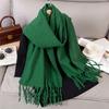 New Winter Scarf For Women Long Warm Cashmere Scarves Hijab Solid Lady Shawl Wrap Female Pashmina Bandana Head Scarfs