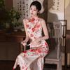 Pink Sleeveless Cheongsam Dress Long Vintage Style Womens Modern Qipao Daily Wear 2026