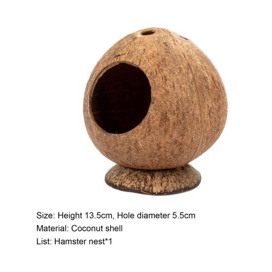 Yousheng Hamster House Bite-resistant Natural Coconut Shell Guinea-pig Hamster Hideout House Toy Pet