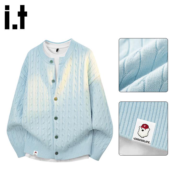 :CHOCOOLATEit Herren Strickjacke im amerikanischen Stil mit Zopfmuster