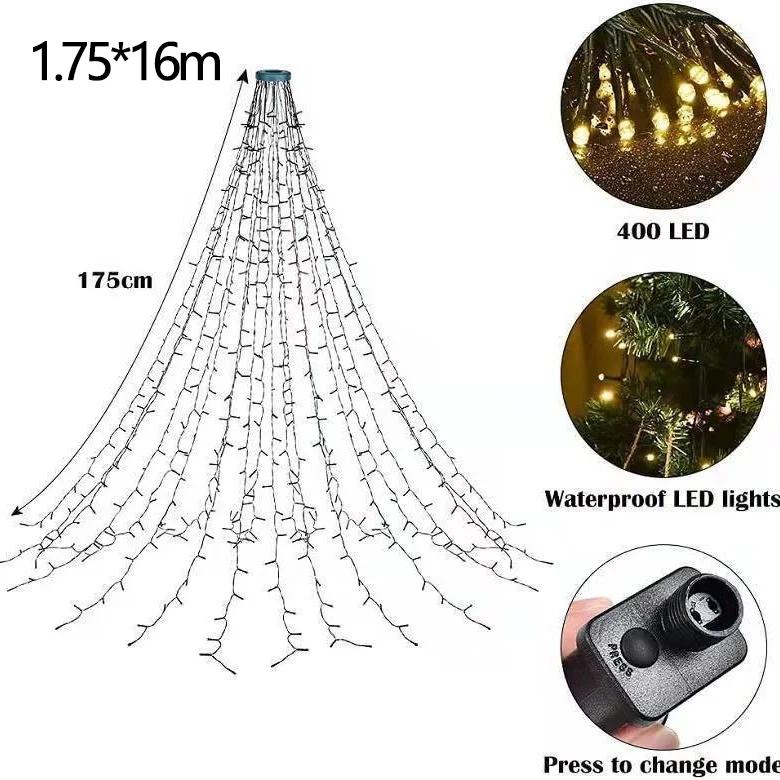 280/400 LED Christmas Tree Lights Outdoor Indoor Fairy String Lights Waterfall Lights Holiday Party Xmas Decoration