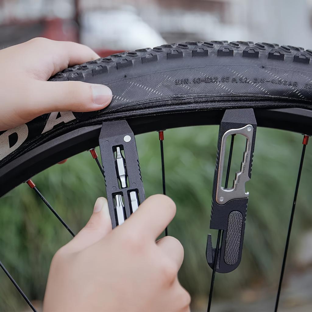 1pcs Multifunctional Bicycle Repair Tool Kit Tire Lever File Hex Wrench Set for Bike Maintenance and Cycling Gear