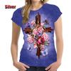 Harajuku Street Fashion Women's Short Sleeve 3D Flower Printed Rose T-shirt Clothing
