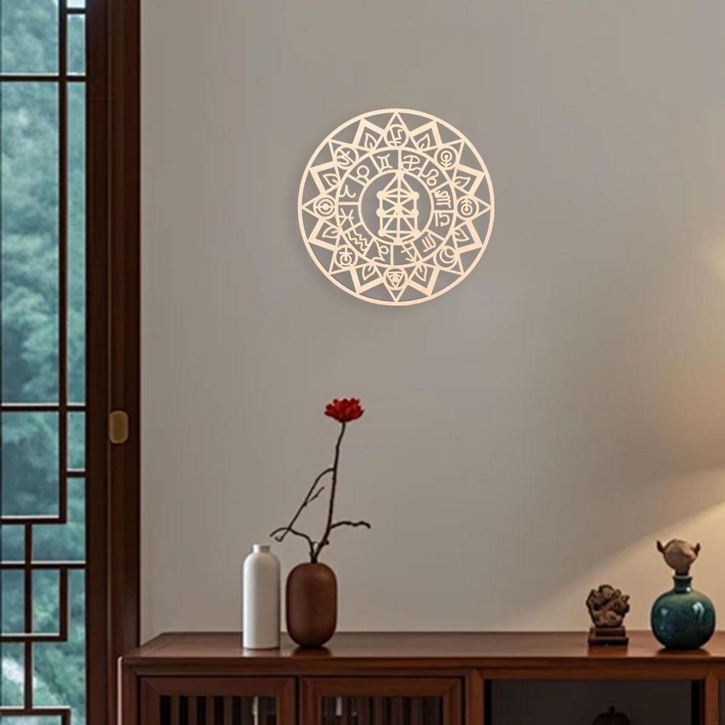 Geometric Wood Wall Art Hanging Decoration Sculpture Ornament for Bedroom Office