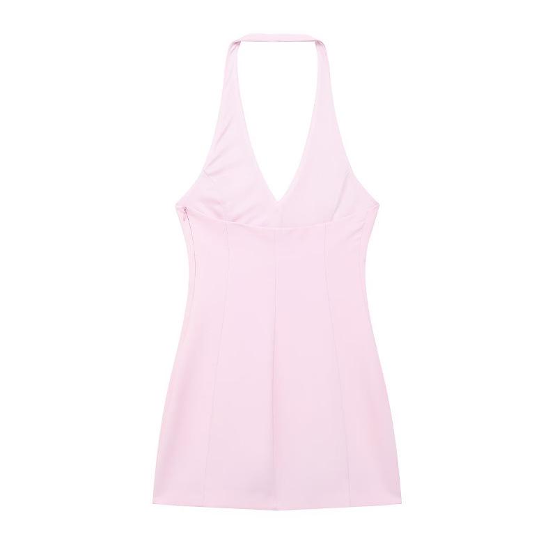 Summer Women's Halter Neck Short Dress - European and American Street Fashion