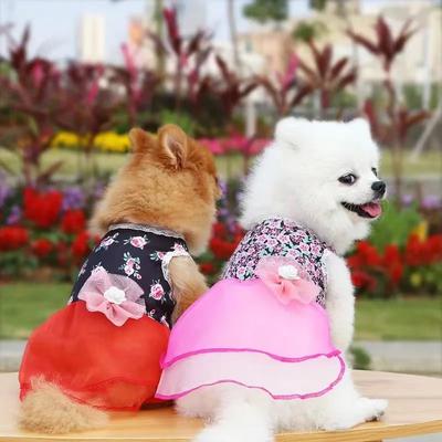 Sommerkleid für Hunde Haustier Kleidung Chihuahua Hochzeitskleid Rock Stoff Accessoire Hund Haustier Kleid Zubehör Hanbok Katzenkostüm
