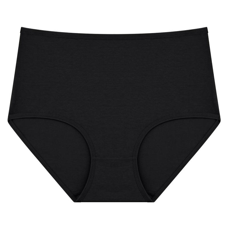 FINETOO 1pcs Women's High Waisted Plus Size Solid Color Cotton Underwear, Fashionable, Breathable, Soft and Comfortable Women's Underwear