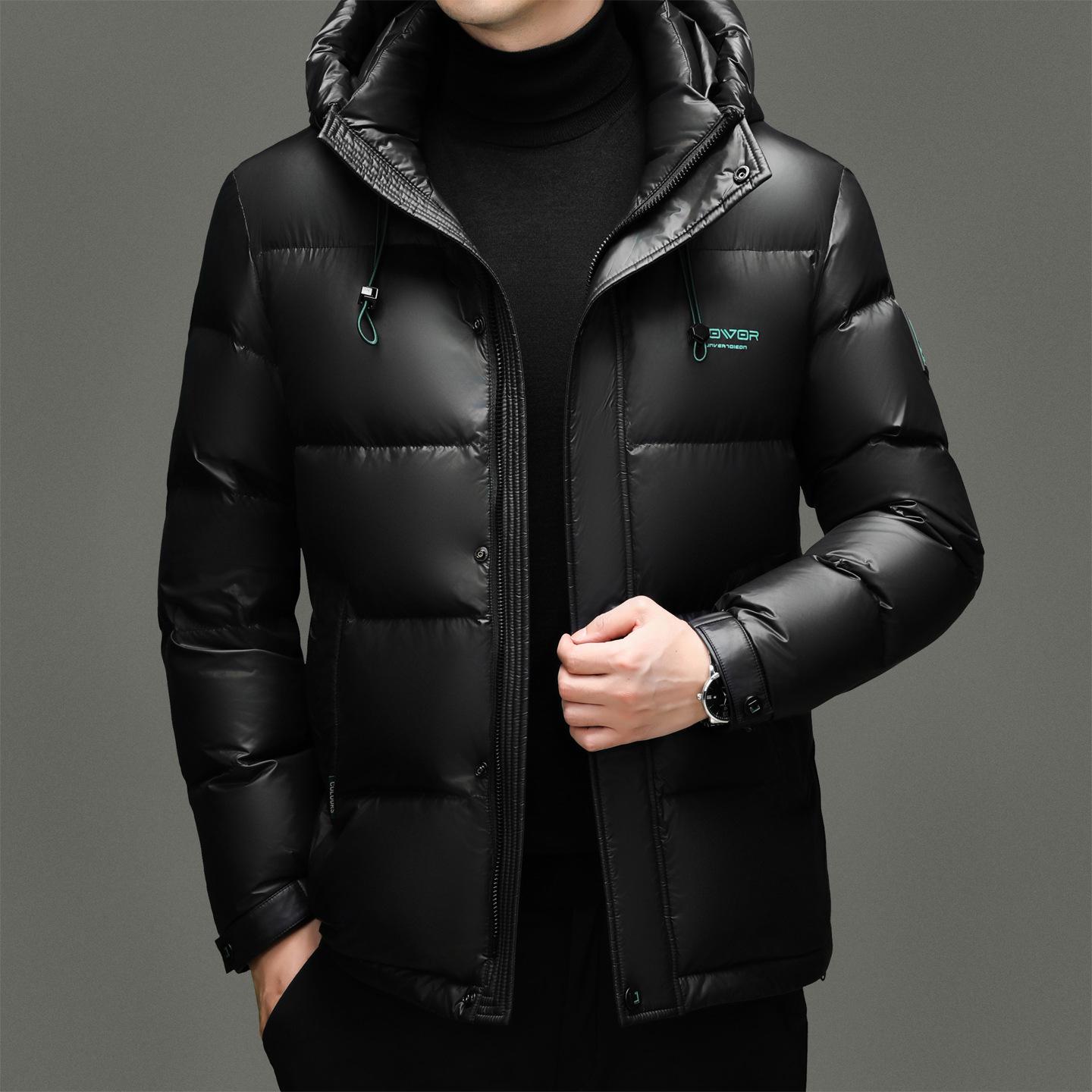 

Men s Winter Fashion Hooded Down Jacket - Warm White Duck Down Coat for All Ages Size 185