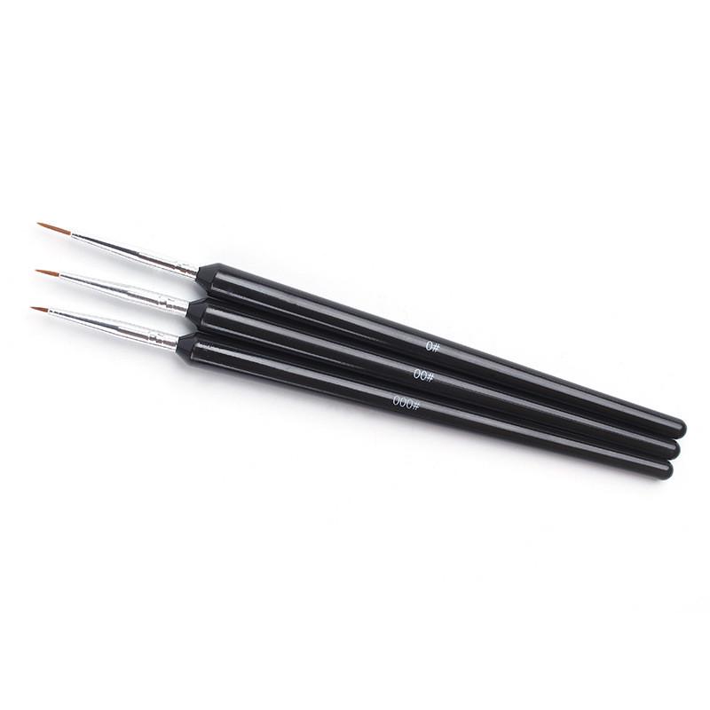 3 ks Ultra jemný detailní liner Akvarelový štětec na malování nehtů DIY Kreslení Obkreslování Manikúrní a umělecké nástroje