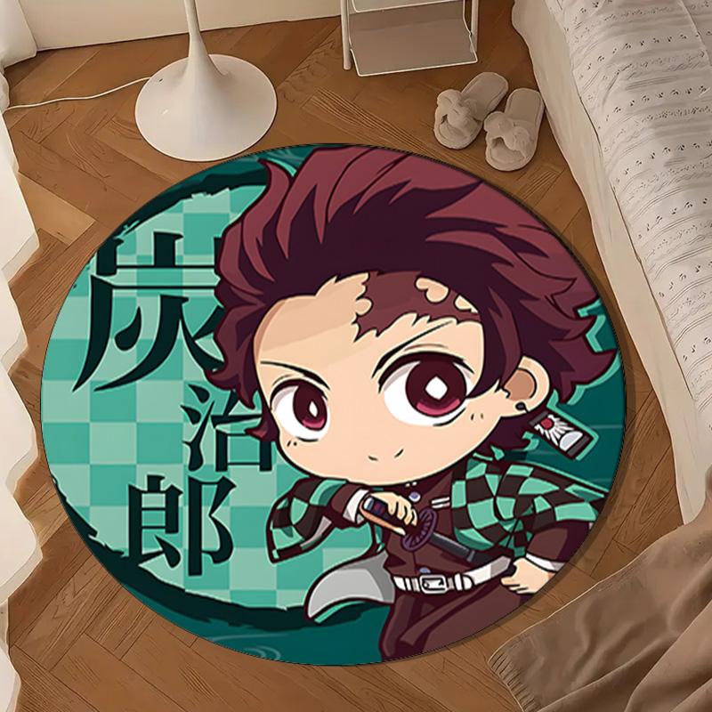 Brave Demon Warrior's Journey Round mat, Anti-slip Circle Carpet Chair rug For livingroom,Bedroom, doormat home decor Gift Christmas Gifts
