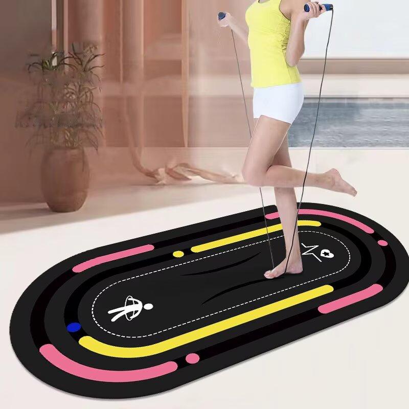 Colorful Soft Skip Rope Mat Large Non-slip Indoor Room Fitness Sports Shock Absorption Skip Rope Mat Yoga Carpet Tatami Area Rug