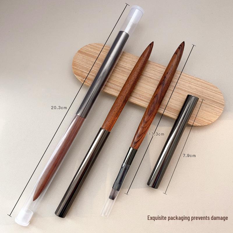 Set Pensule pentru Nail Art din Lemn de Nuc Japonez: Unelte din lemn masiv de înaltă calitate pentru pictură în gradient, desen liniar, capete de pensulă cu gel plate și rotunde.