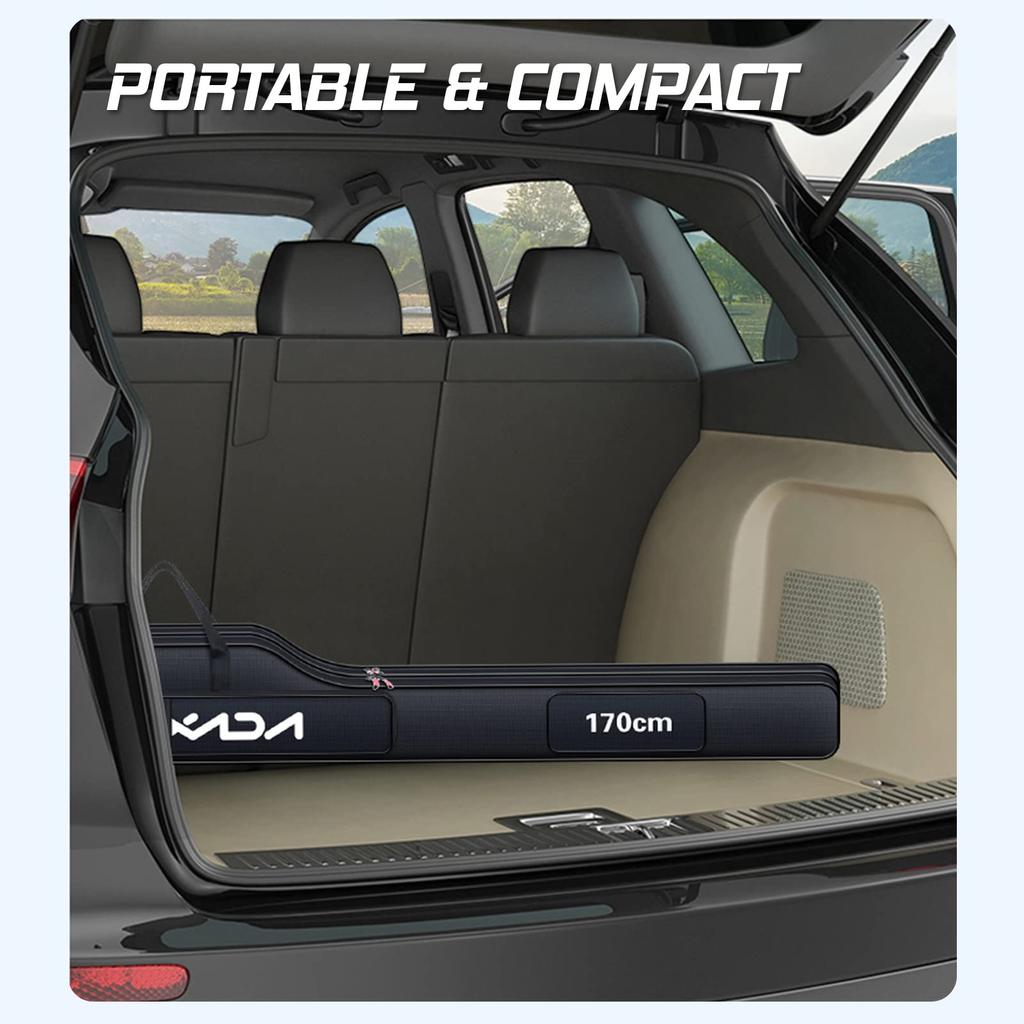 Lixada Fishing Rod Case, Fishing Bag, Portable Fishing Rod Storage Bag, Rod Case, Tackle Bag (Black, 170)
