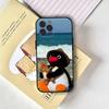 Happy P-Pingu Penguin Funny Phone Case For iPhone17,16,15,14,13,12,11 Plus,Pro Max,Soft Black Cover