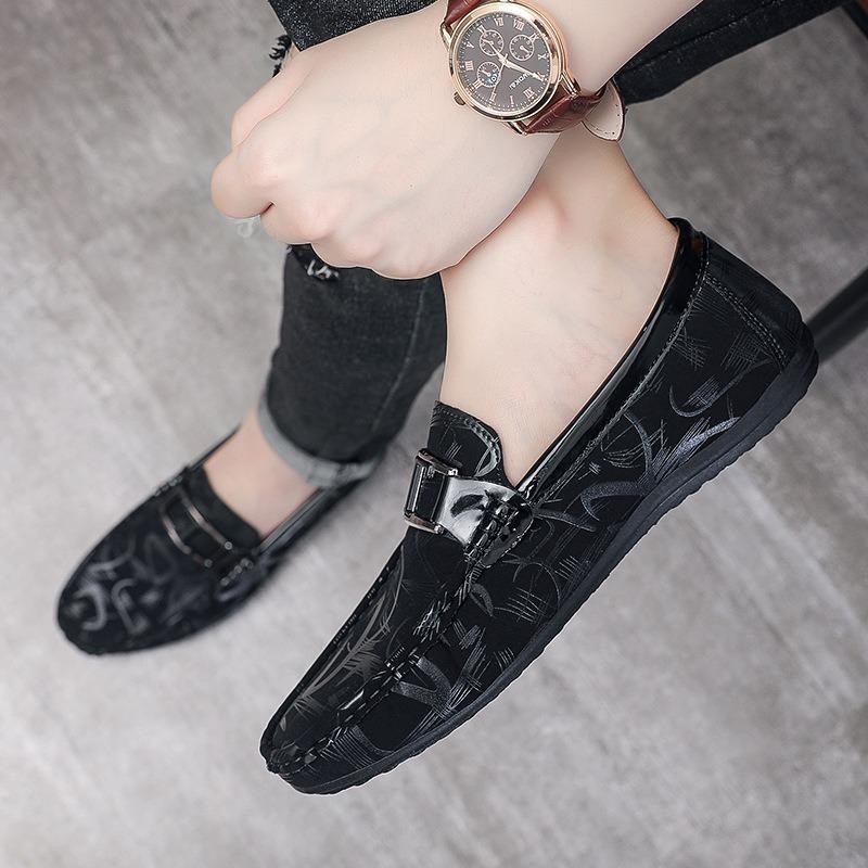 Summer New Versatile Trend Men's Shoes Soft Leather Soft Sole Wear-resistant Doudou Shoes Fashion Classic Business
