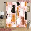 2D flat printing 2pcs Curtain Cute Cats Cute Cats Digital Printed Polyester Drapes Party Decorations Use for Indoor Celebrations